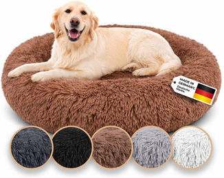 Belune Hundebett aus Plüsch mit waschbarem Bezug XS Braun – Bild 1 von 13
