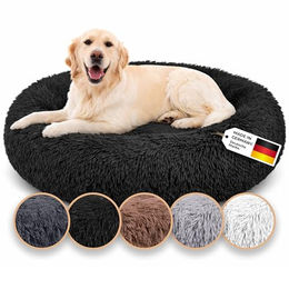 Belune Hundebett aus Plüsch mit waschbarem Bezug XS Schwarz – Bild 1 von 13