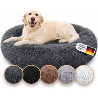 Produktbild von Belune Hundebett aus veganen Materialien mit waschbarem Plüschbezug in Grau