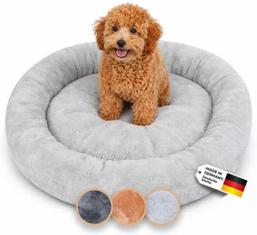 Belune Hundekissen Deluxe Donutkissen aus Plüsch Grau Ecolabel für kleine Hunde – Bild 1 von 13