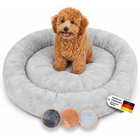 Produktbild von Belune Hundekissen Deluxe Donutkissen aus Plüsch Grau Ecolabel für kleine Hunde