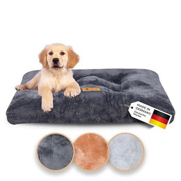 Belune Hundekissen Deluxe Plüsch Dunkelgrau Größe L 130cm x 80cm x 15cm für große Hunde Vegan – Bild 1 von 8