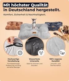 Belune Hundekissen Deluxe Plüsch Dunkelgrau Größe M 108cm x 75cm x 12cm Vegan – Bild 1 von 7