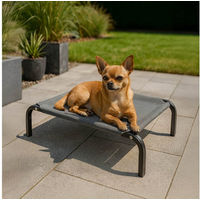 Produktbild von belviona Hundebett erhöht Outdoor-Hundeliege aus Metall und Mesh in Grau