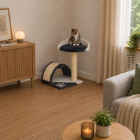 Produktbild von belviona Katzenkratzbaum kompakt mit Sisal-Kratzflächen für Katzen und Kitten in Grau/Weiß