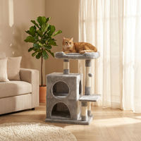Produktbild von belviona Kratzbaum für Katzen mit 2 Höhlen, Spielball, Sisal und Liegefläche, 80 cm
