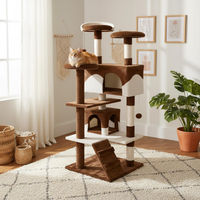 Produktbild von belviona Kratzbaum für Katzen mit Höhle und Treppe in Braun/Beige 130 cm