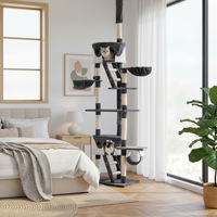 Produktbild von belviona XXL Kratzbaum mit Deckenspanner in Grau/Weiß für Katzen mit 230-250 cm Höhe