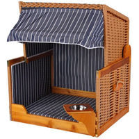 Produktbild von bene living Hundestrandkorb für erwachsene Hunde in Blau/Beige aus Polyester mit Schutzhülle