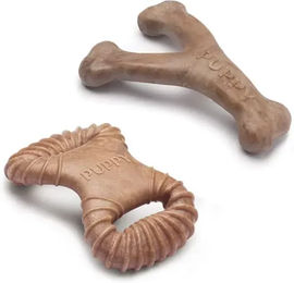Benebone Kauspielzeug Set für Welpen kleiner Rassen mit Wishbone und Dental Chew Bacon aus Nylon zur Zahnpflege – Bild 1 von 2
