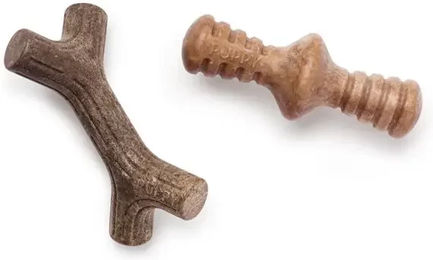 Produktbild von Benebone Maplestick-Zaggler Kauspielzeug für Welpen mit Bacon-Geschmack zur Zahnpflege aus Nylon in Braun