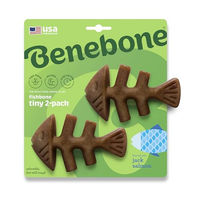 Produktbild von Benebone Tiny Fishbone Kauspielzeug für Welpen mit Lachsgeschmack aus Nylon in Braun