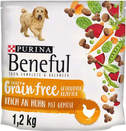 Produktbild von Beneful Tasty Getreidefrei Huhn Hundefutter Adult 3x1,2kg - 3 x 1,2 kg