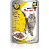 Produktbild von BENEK Katzen Nassfutter Filets in Truthahn Sauce für adulte Katzen 28 x 85 g - 28 x 85 g