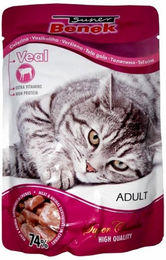 Produktbild von BENEK Katzenfutter Adult Kalbfleischstücke in Sauce 100g