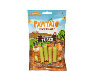 Produktbild von Benevo Pawtato Seaweed Tubes Süßkartoffel-Stangen Vegan Glutenfrei Hypoallergen Kausnack für Erwachsene - 90 g