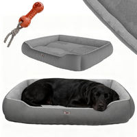 Produktbild von BENNO Hundebett Sammy Grau Größe L aus Polyester mit Zahnpflege-Kauknochen