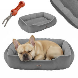 BENNO Hundebett Sammy quadratisch 65x50x16 cm Grau aus Polyester mit rutschfestem Boden – Bild 1 von 7
