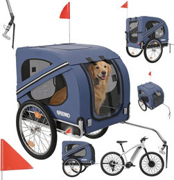 BENNO Hundefahrradanhänger LUNA faltbarer Buggy für Hunde, Katzen, Kaninchen und Meerschweinchen in Blau – Bild 1 von 1