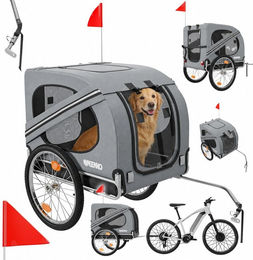 BENNO Hundefahrradanhänger LUNA faltbarer Buggy für Hunde, Katzen, Kaninchen und Meerschweinchen in Grau – Bild 1 von 1
