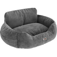 Produktbild von BENNO Hundesitz BUDDY Autositz für Hunde Grau aus Polyester 55x45x30 cm mit rutschfestem Boden und waschbarem Kissen