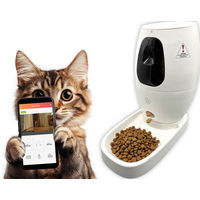 Produktbild von Berger & Schröter Smart Katzen-Futterautomat mit 720P-HD-Kamera, Fernüberwachung und Leckerlie-Spender in Weiß