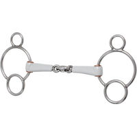 Produktbild von Beris 3 Ring Gebiss doppelt gebrochen aus Kunststoff in Weiß 145 mm Medium 18 mm