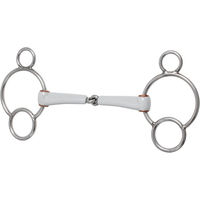 Produktbild von Beris 3 Ring Gebiss Einfach Gebrochen Medium 18 mm Kunststoffgebiss 145 mm Weiß