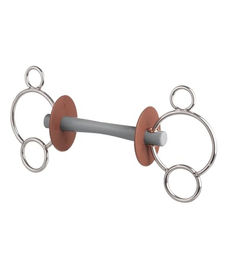 Beris 3-Ring Gebiss mit Comfortstange von Kavalkade GmbH in Silber und Weiß – Bild 1 von 3