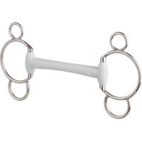 Produktbild von beris 3-Ring-Gebiss mit Olivenkopfstange aus Holz in Silber Medium 140 mm