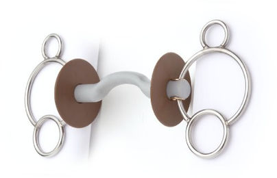Beris 3-Ring-Gebiss mit Zungenbogenstange aus Kunststoff für Pferde – Bild 1 von 3