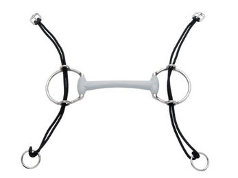 Beris Aufziehtrense mit Olivenkopfstange für Pferde Grau Medium – Bild 1 von 2