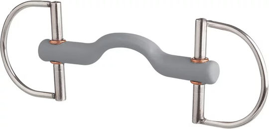 Beris D-Gebiss Zungenbogenstange Soft mit Zungenkanal für Pferde Grau – Bild 1 von 2