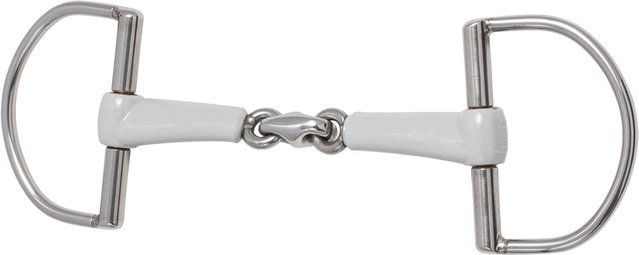 Beris D-Ring Gebiss doppelt gebrochen aus Kunststoff Silber 145 mm Medium 18 mm – Bild 1 von 1