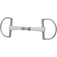 Produktbild von Beris D-Ring Gebiss doppelt gebrochen aus Kunststoff Silber 145 mm Medium 18 mm