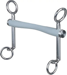 Produktbild von Beris Dressur-Trense mit schmalem Komfortbügel aus Kunststoff in Grau und Silber