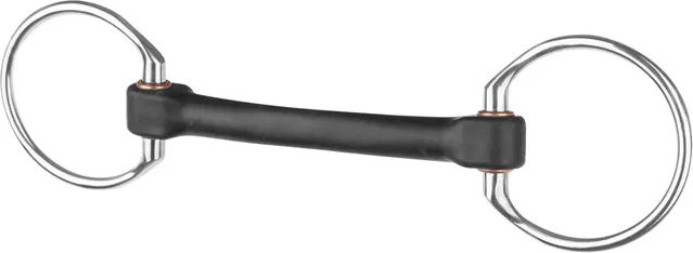 Produktbild von Beris Eggbutt Stange Soft Gebiss für Pferde aus Kunststoff in Silber und Schwarz