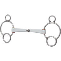 Produktbild von Beris Gebiss Mors 3 oder 4 Ringe mit einfacher Brechung aus Kunststoff in Grau oder Silber