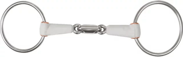 Produktbild von Beris Gebissring für Pferde doppelt gebrochen aus Kunststoff in Silber
