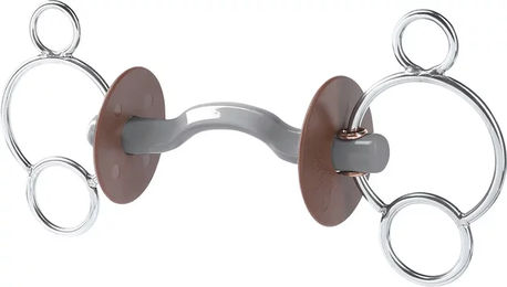 Produktbild von Beris Konnex Gebiss für Pferde mit Zungenfreiheit und 3-Ring-Konstruktion aus Kunststoff in Silber