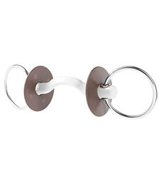 Beris Konnex Wassertrense für Pferde mit Zungenbogen und 7,5cm Ring in Silber – Bild 1 von 2