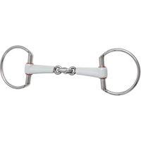 Produktbild von Beris Olivenkopfgebiss für Pferde doppelt gebrochen Medium 135 mm Silber Grau