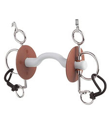 Beris Pelham Gebiss für Pferde mit Zungenbogenstange kurz 140 mm silber/weiß – Bild 1 von 4