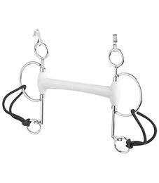 Produktbild von beris Pelham Gebiss mit Olivenkopfstange Lang Soft 130 mm Weiß
