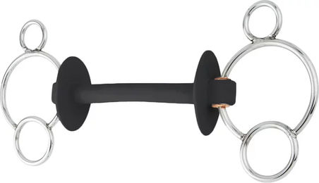 Beris Prime Gebiss für Pferde 3-Ring extra weich Schwarz – Bild 1 von 3