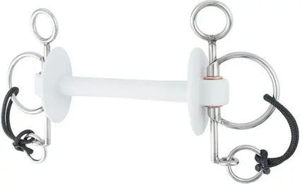 Beris Prime Pelham Gebiss für Pferde aus Kunststoff in Weiß extra weich – Bild 1 von 2
