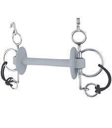 Beris Prime Pelham Gebiss für Pferde extra weich aus Kunststoff in Weiß und Silber – Bild 1 von 2