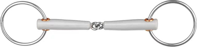 Produktbild von Beris Unterlegtrense Einfach Gebrochenes Schultergebiss für Pferde Ring 6cm Silber
