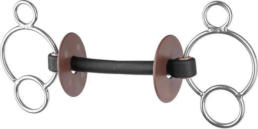 Produktbild von Beris WA 3-Ring Gebiss mit Stange Soft extra soft für Pferde aus Kunststoff in Silber