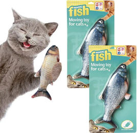 Produktbild von Best Direct Katzenspielzeug Magic Fish zappelnder Plüschfisch mit Katzenminze bunt